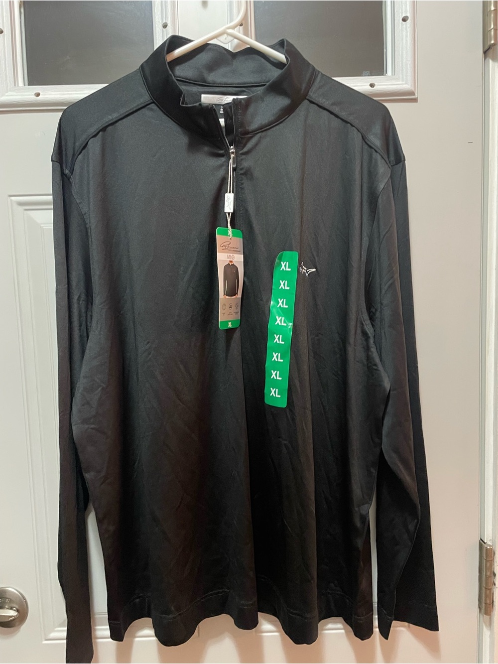 Black Greg Norman Quarter Zip Pullover Size XL Long Sleeve NWT